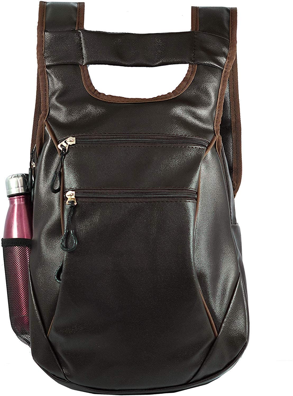 ™ Leather School College Backpack for Men and Women [ Black ]-image-6