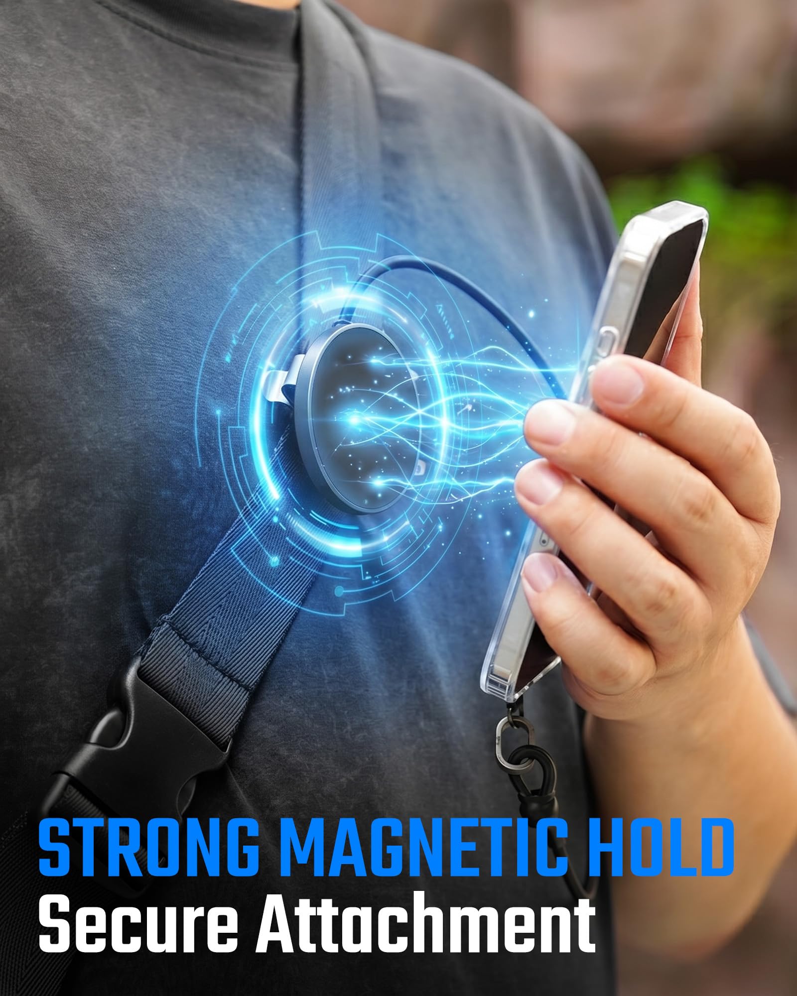 Magnetischer Gürtelclip-Handyhalter, Elastisches Seil Schlüsselanhänger