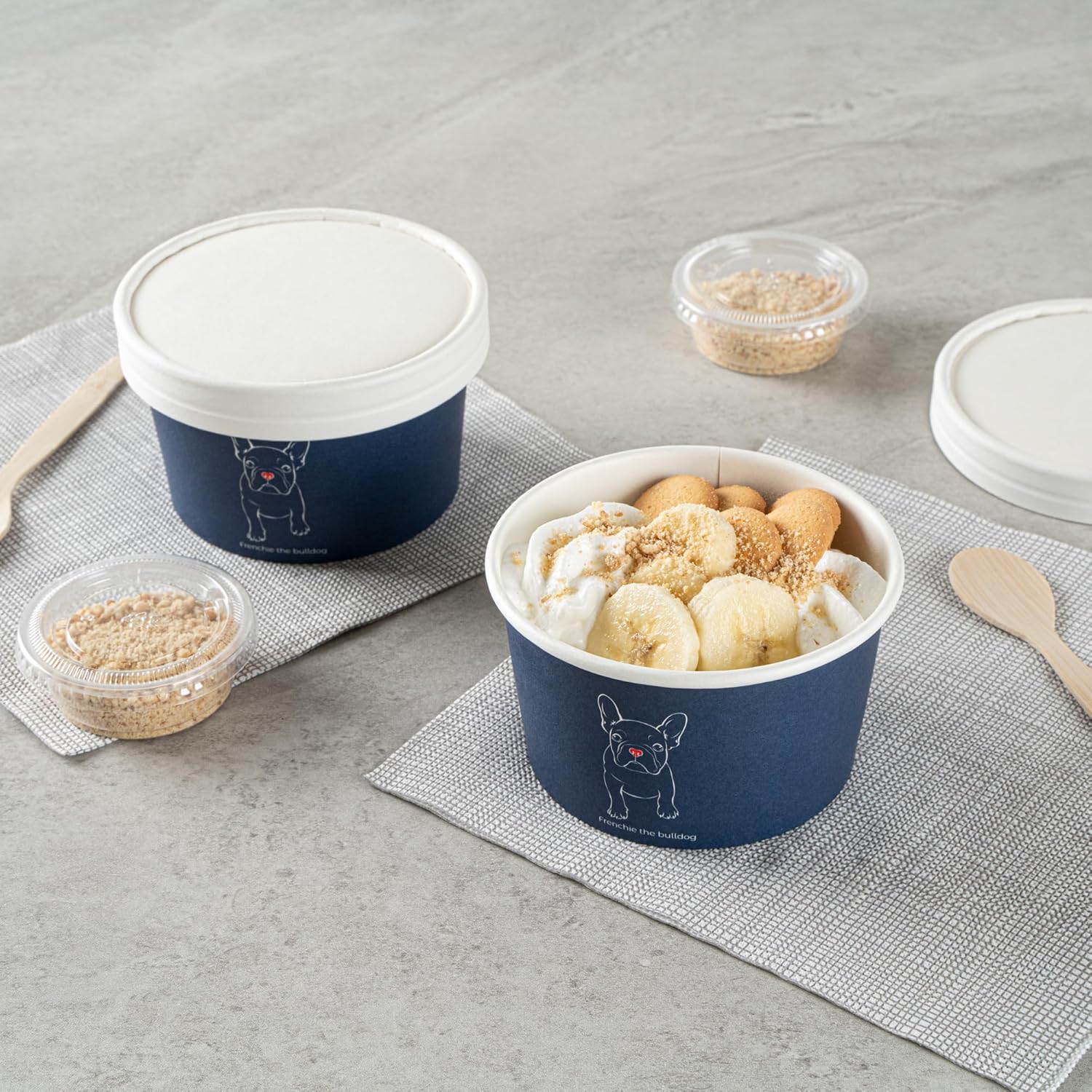 Restaurantware Coppetta 12 Ounce Dessert Cups, 200 Disposable Ice Cream Cups - Lids Sold Separately, Sturdy, Frenchie Paper FroYo Bowls, For Hot And Cold Foods, Perfect For Gelato Or Mousse