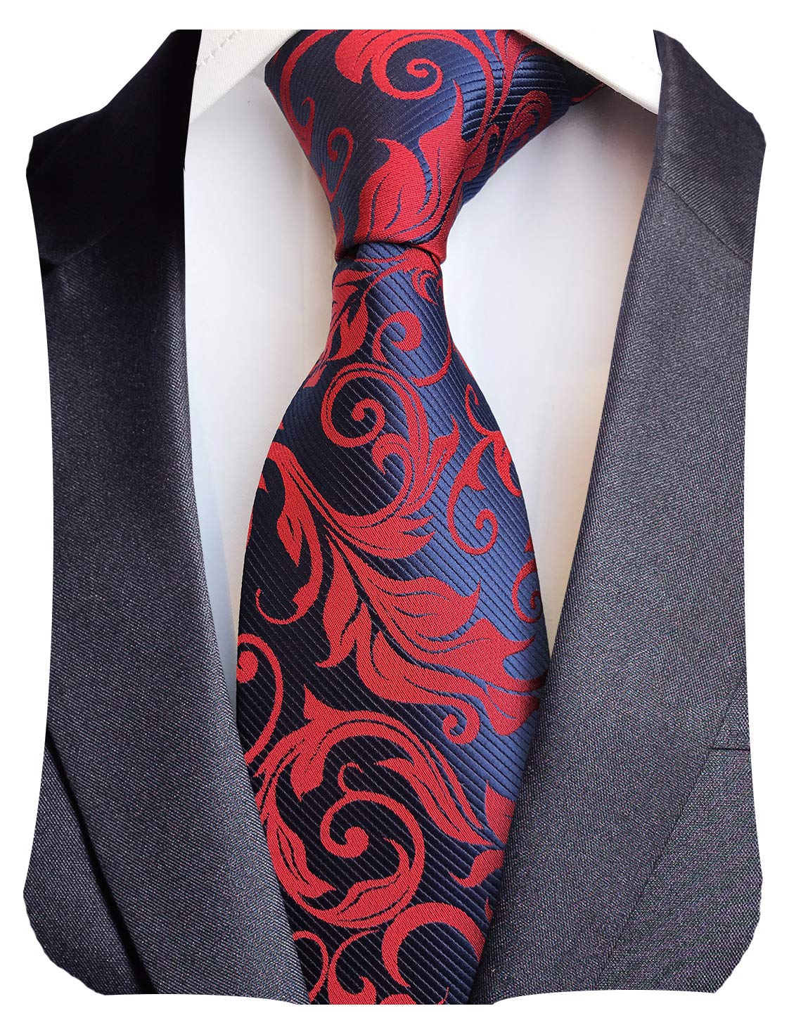 GUSLESON 3.15"(8cm) Fashion Striped PaisleyTies Mens Plaid Flower Necktie for Wedding