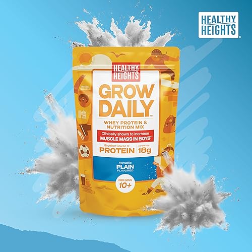 Miniatura 2 de Grow Daily Boys - Bolsa de mezcla de batidos de 10 + de Healthy Heights - Proteína en polvo (liso) - Desarrollada por pediatras - Batido nutricional