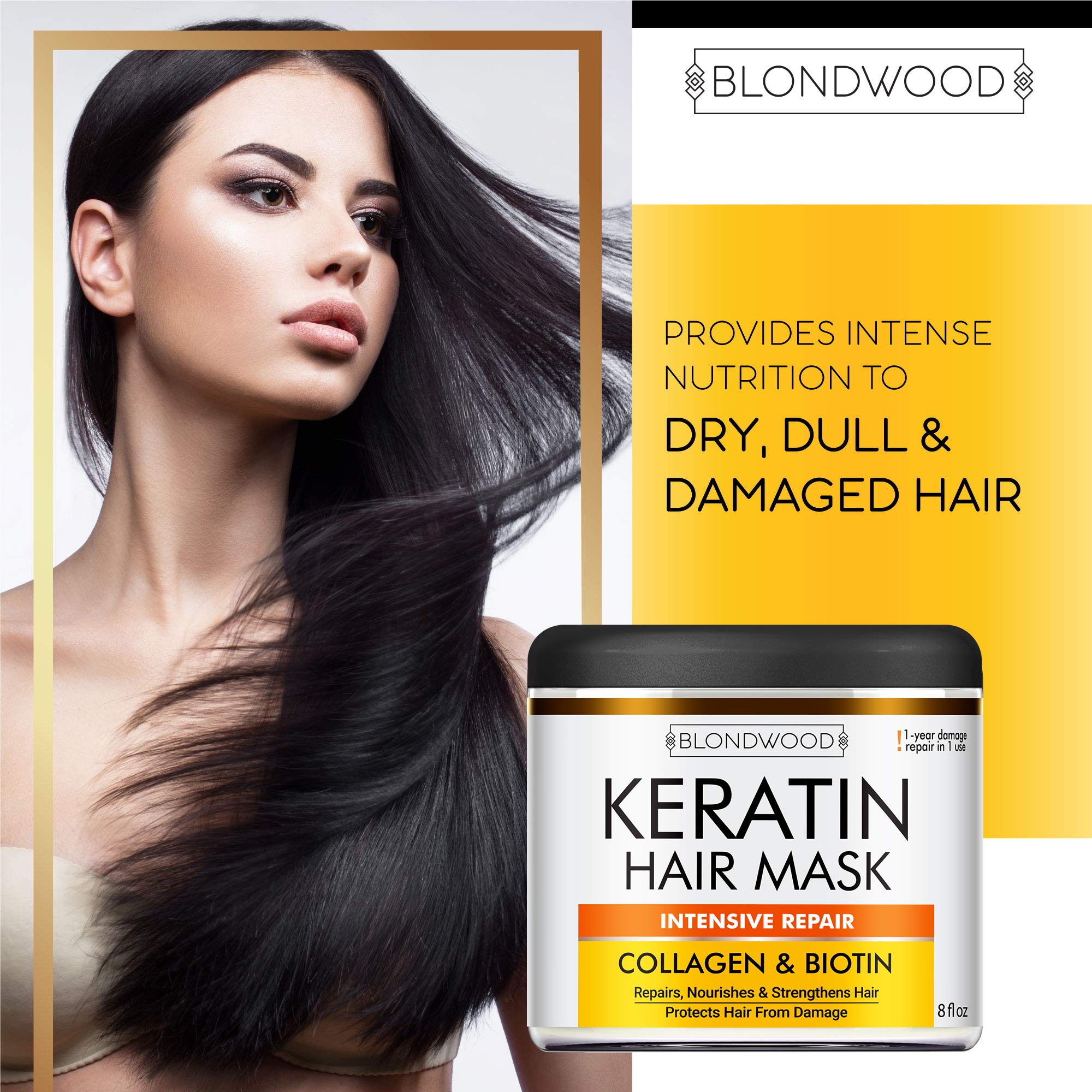 Keratin Hair Mask Made in USA Best Natural Biotin Keratin Collagen