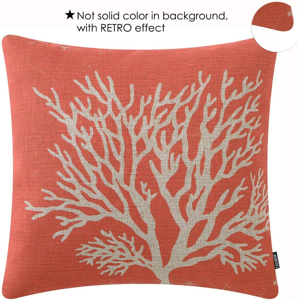 TRENDIN Nautical Throw Pillow Covers Accent Cushion Cases for Couch Sofa Sea Home Decor 18 X 18 Inches Pink PL646TR - Image 2