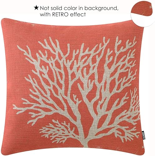 Miniatura 5 de TRENDIN Juego de 4 fundas de almohada náuticas de 18 x 18 pulgadas, fundas de cojín decorativas para sofá, decoración del hogar