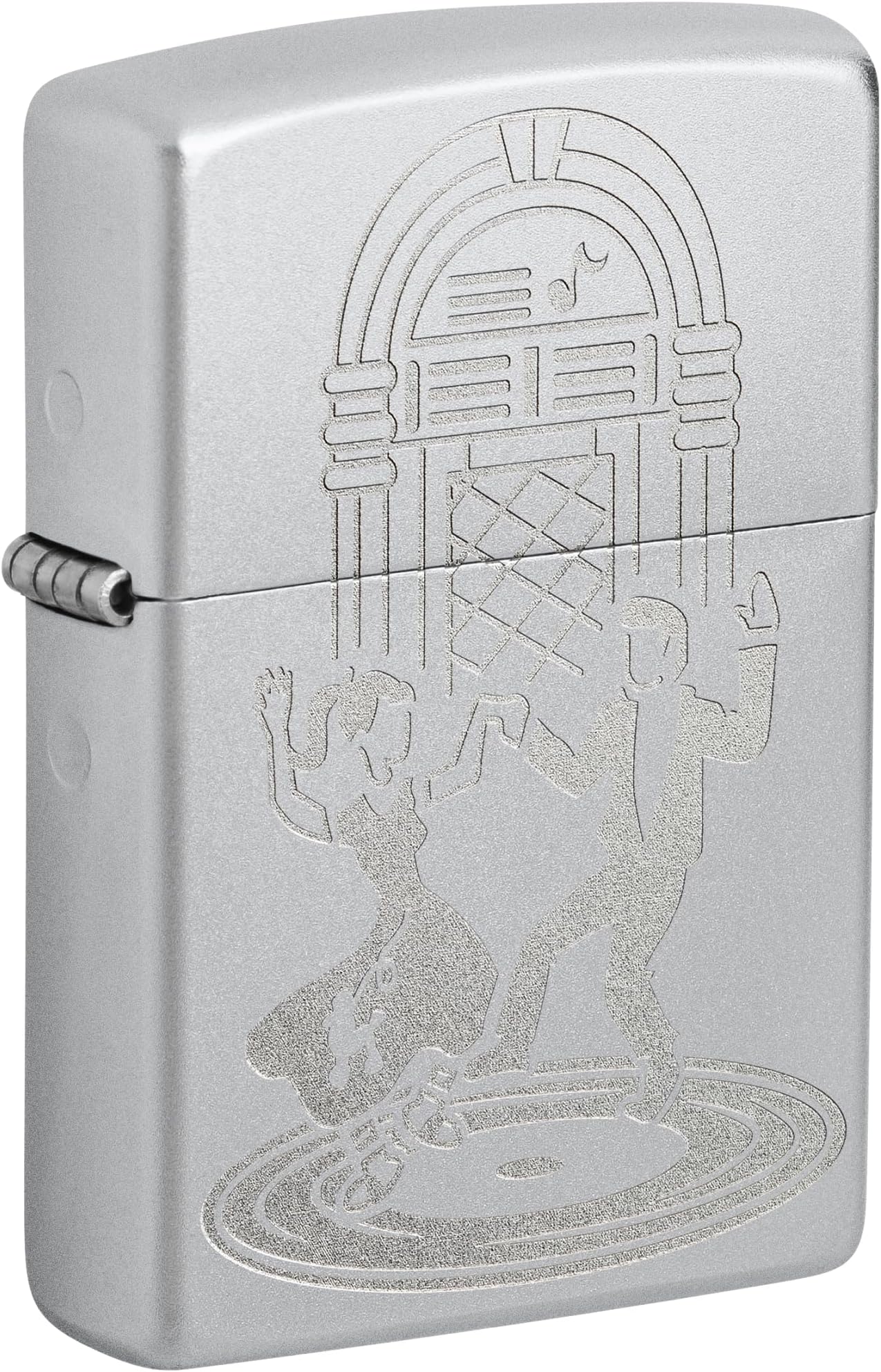 Vintage Dance Design Satin Chrome Pocket Lighter