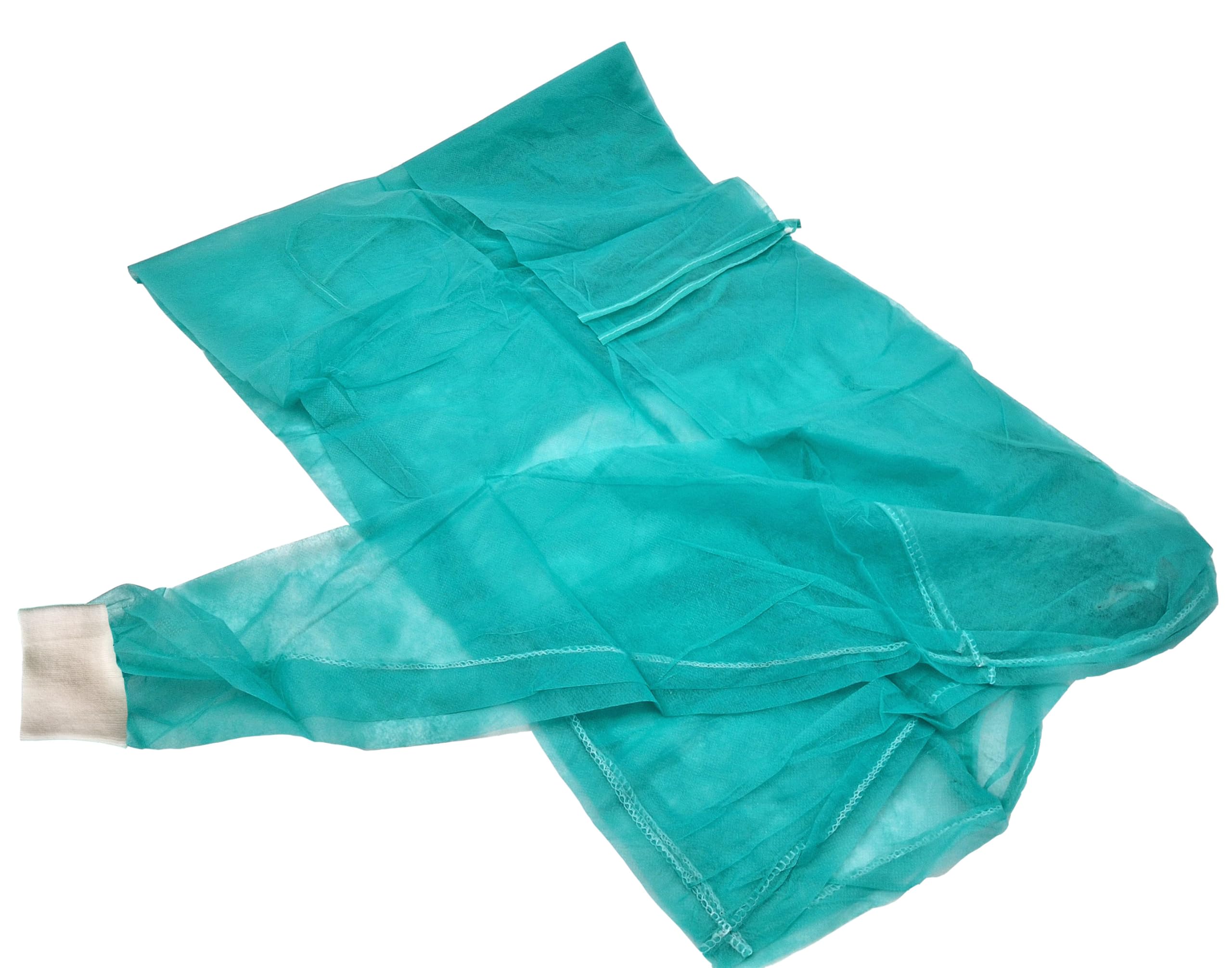 Camici usa e getta Tiga-Med 10 pezzi – Camice protettivo in tessuto non tessuto verde 130×155 cm con polsini extra lunghi MRSA