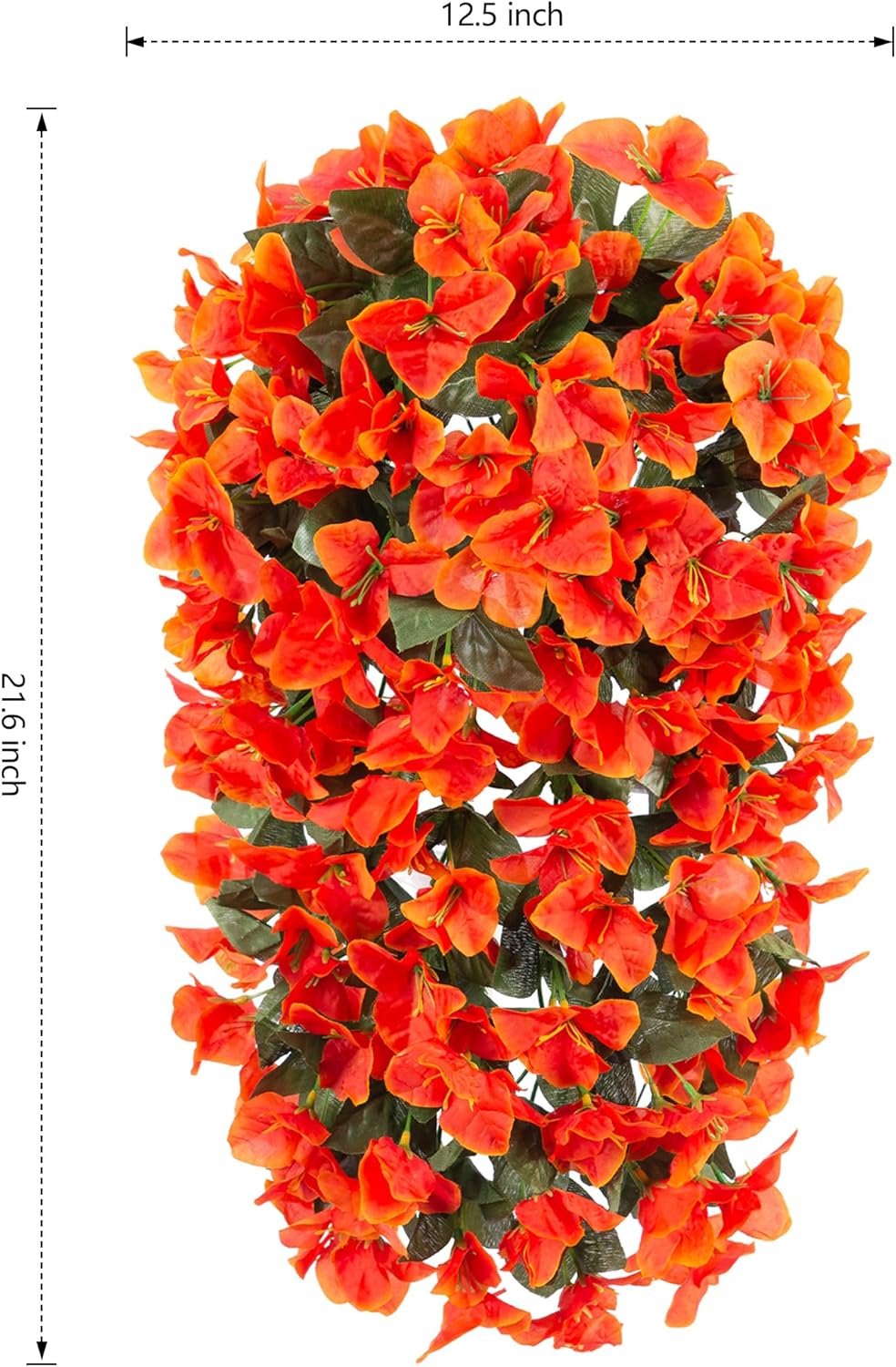 Bougainvillea Artificial Hanging Flowers Plants for Outdoors Decoration, 2pcs Fake Flowers Silk Bougainvillea Vines Realistic UV Resistant Faux Flowers for Outdoor Planters Porch Patio Gardens, Orange - Image 6