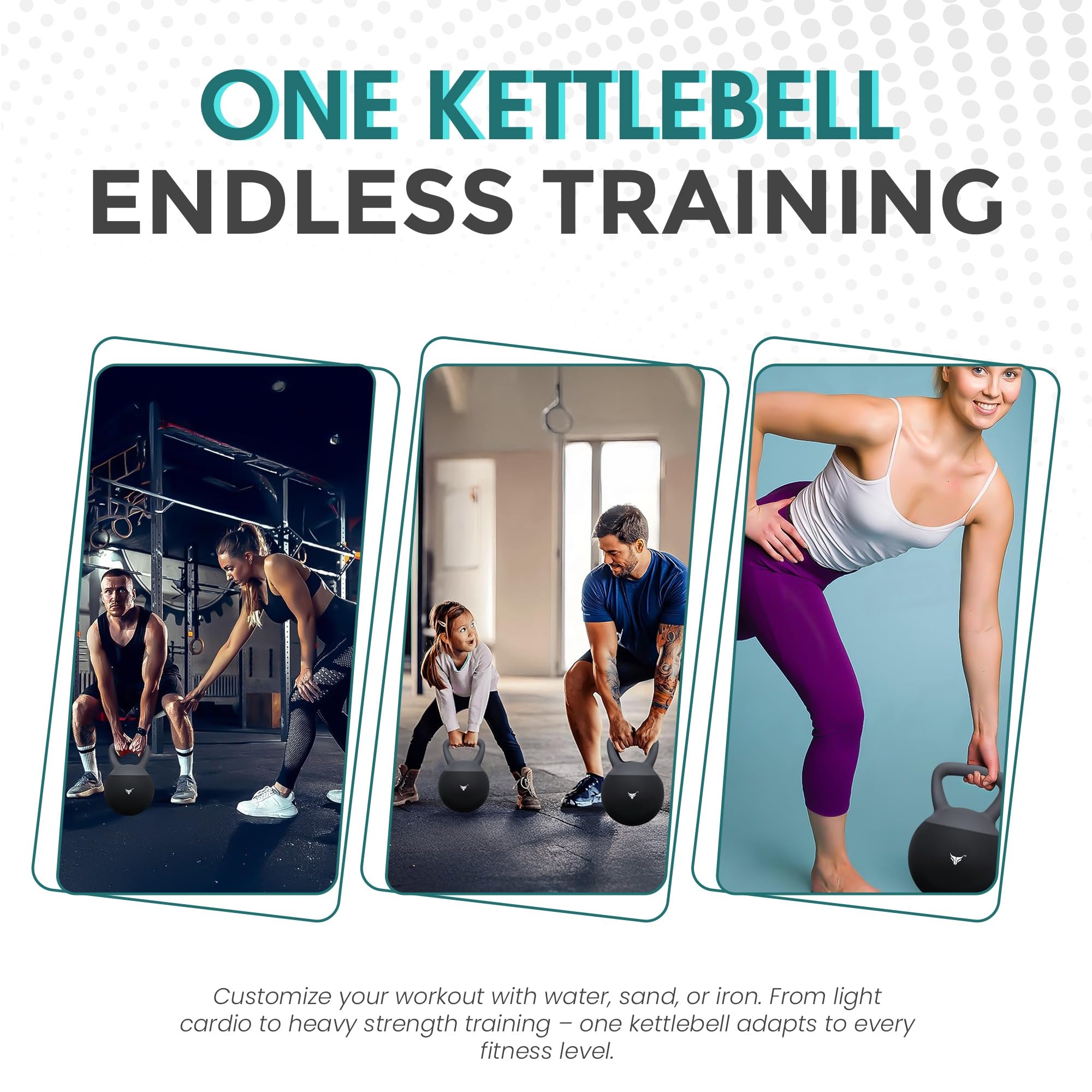 Kettlebell Ajustable 1–30 KG – Remplissage Eau, Sable & Sable de Fer – Kettlebell avec Revêtement PVC pour Musculation, Brûle-Graisse & Entraînement Complet à Domicile