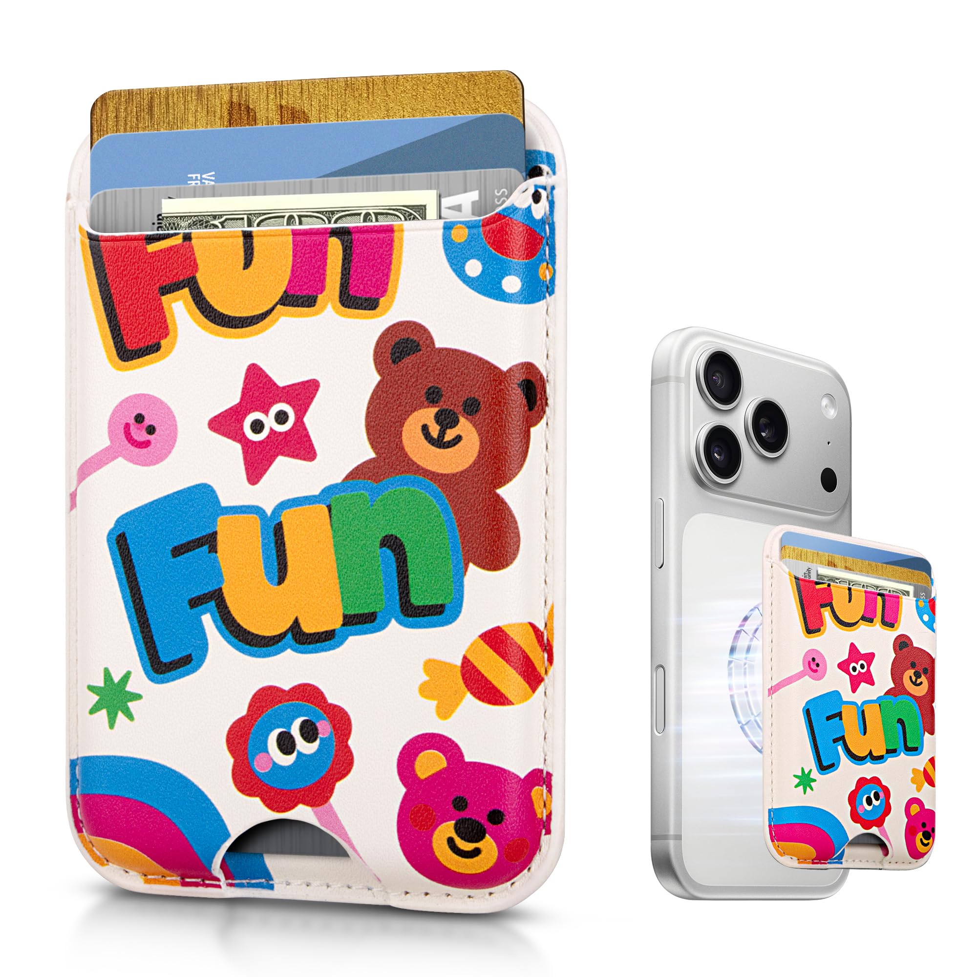 KPNEOL Magnetic Mag-safe Wallet Cell Phone Card Holder for Phone Case