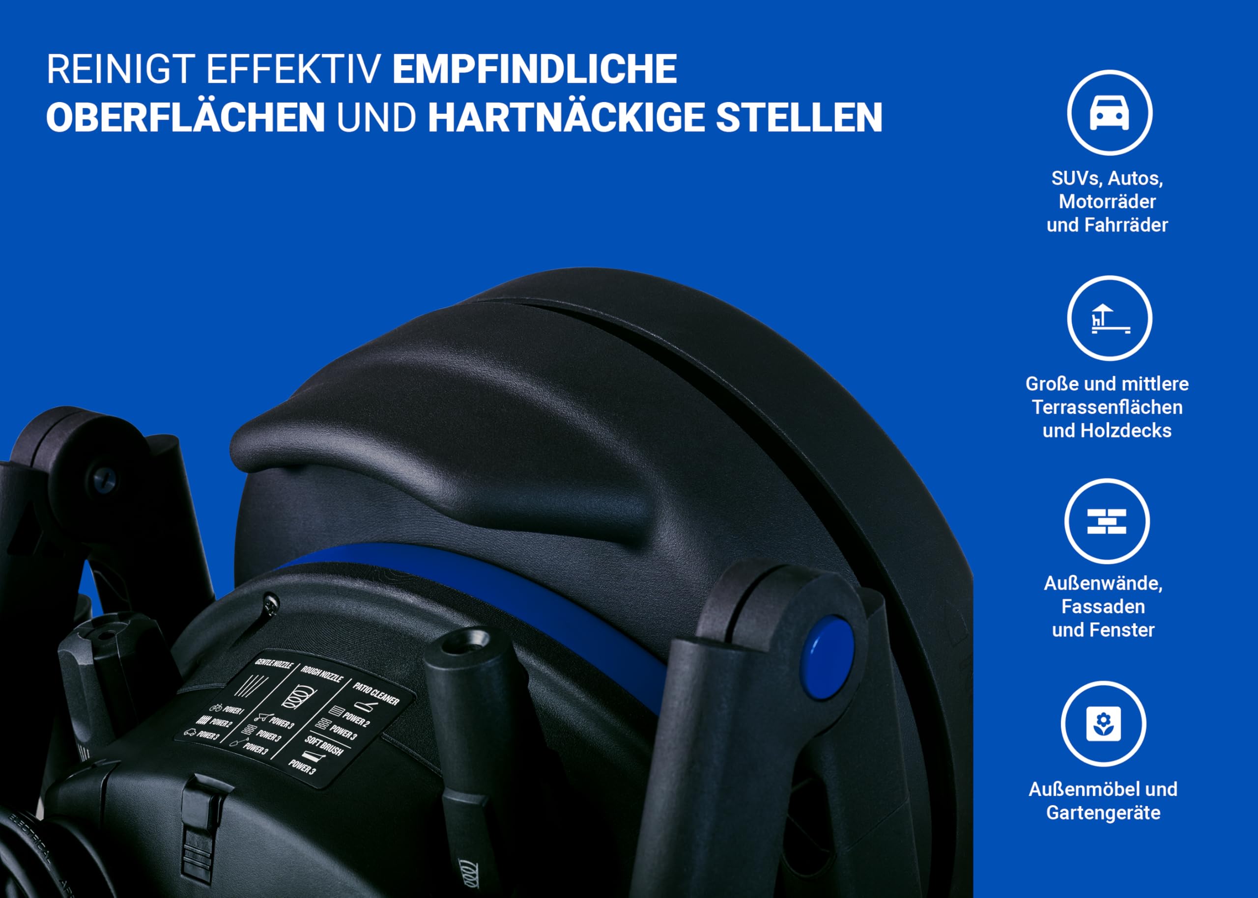 Nilfisk Hochdruckreiniger Core 150 Bar Druck mit PowerControl - Pressure Washer Für Terrassen, Werkstätten und Autos (2000 W)
