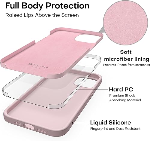 Miniatura 5 de CellEver Funda de silicona resistente para iPhone 13, protección militar contra caídas, protección elevada de pantalla y cámara, interior sin