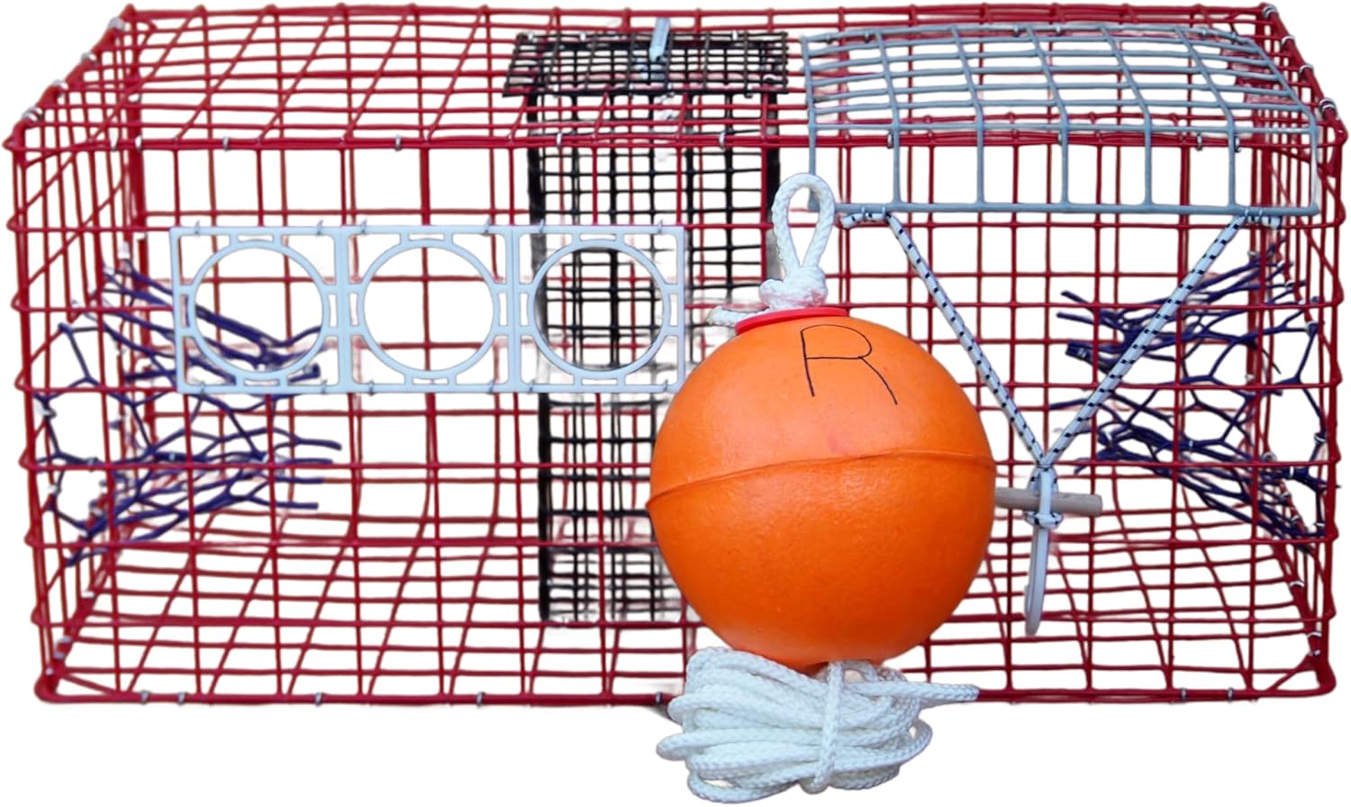 Alabama Blue Crab Pot – Recreational Saltwater Crab Pot Fishing Gear – PVC Coated Wire Crab Trap – Multiple Sizes with Optional Orange Buoy Kit