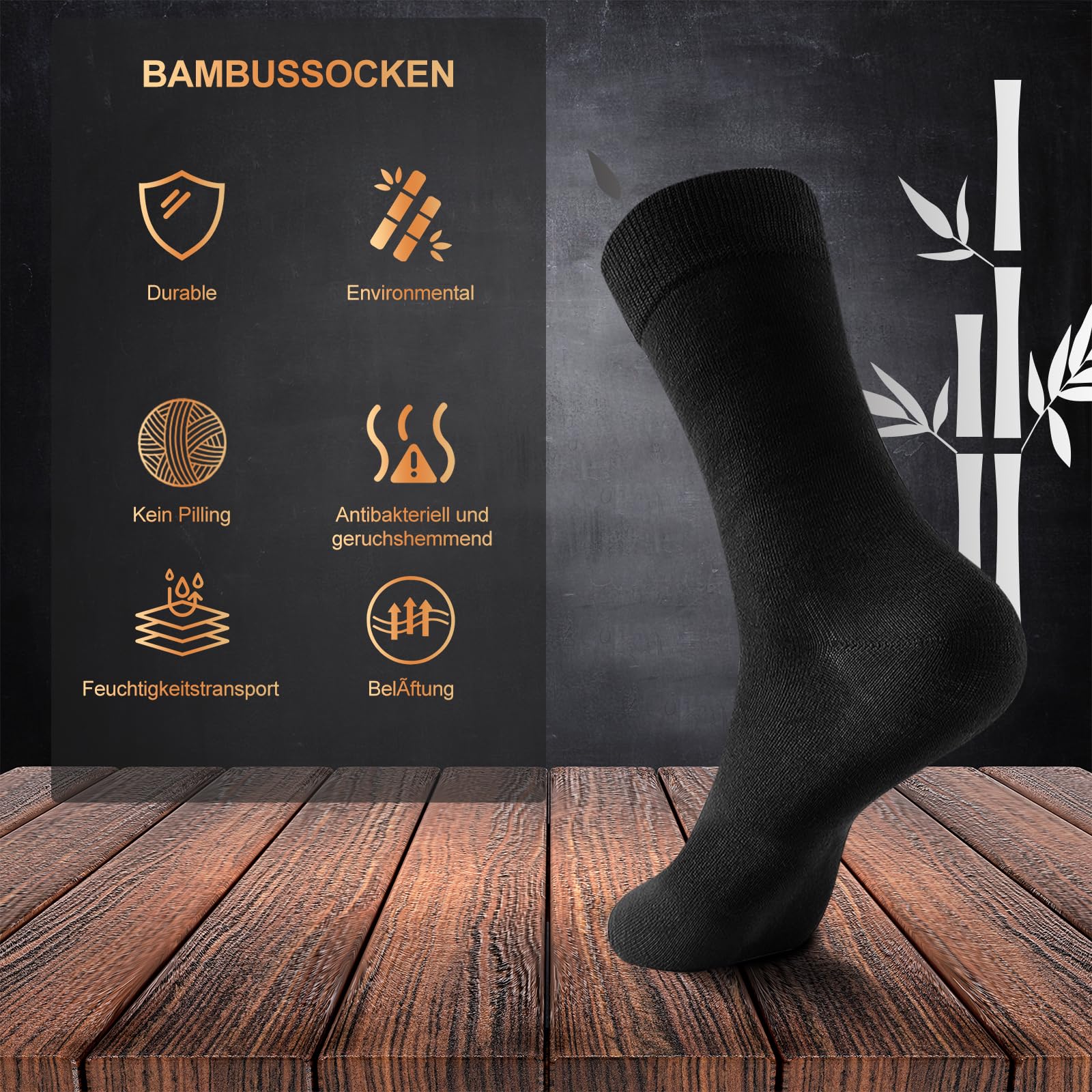 Calcetines de Bambú Transpirables para Hombre y Mujer 6 Pares, Calcetines de Negocios con Caja de Regalo
