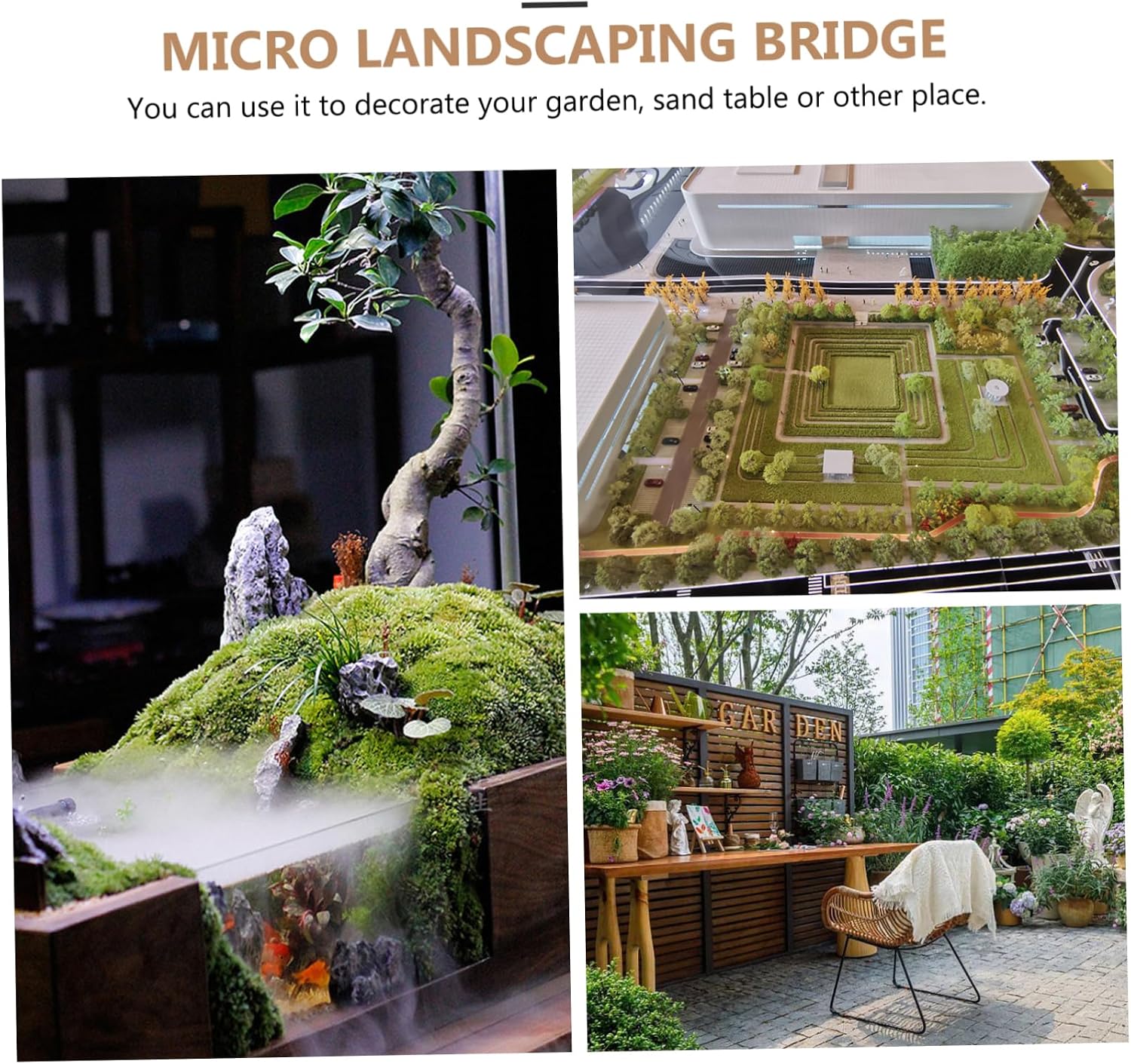 Miniature Bridge Model for Garden Resin Bridge Statue Sand Table Accessory Craft Decor Realistic Prop
