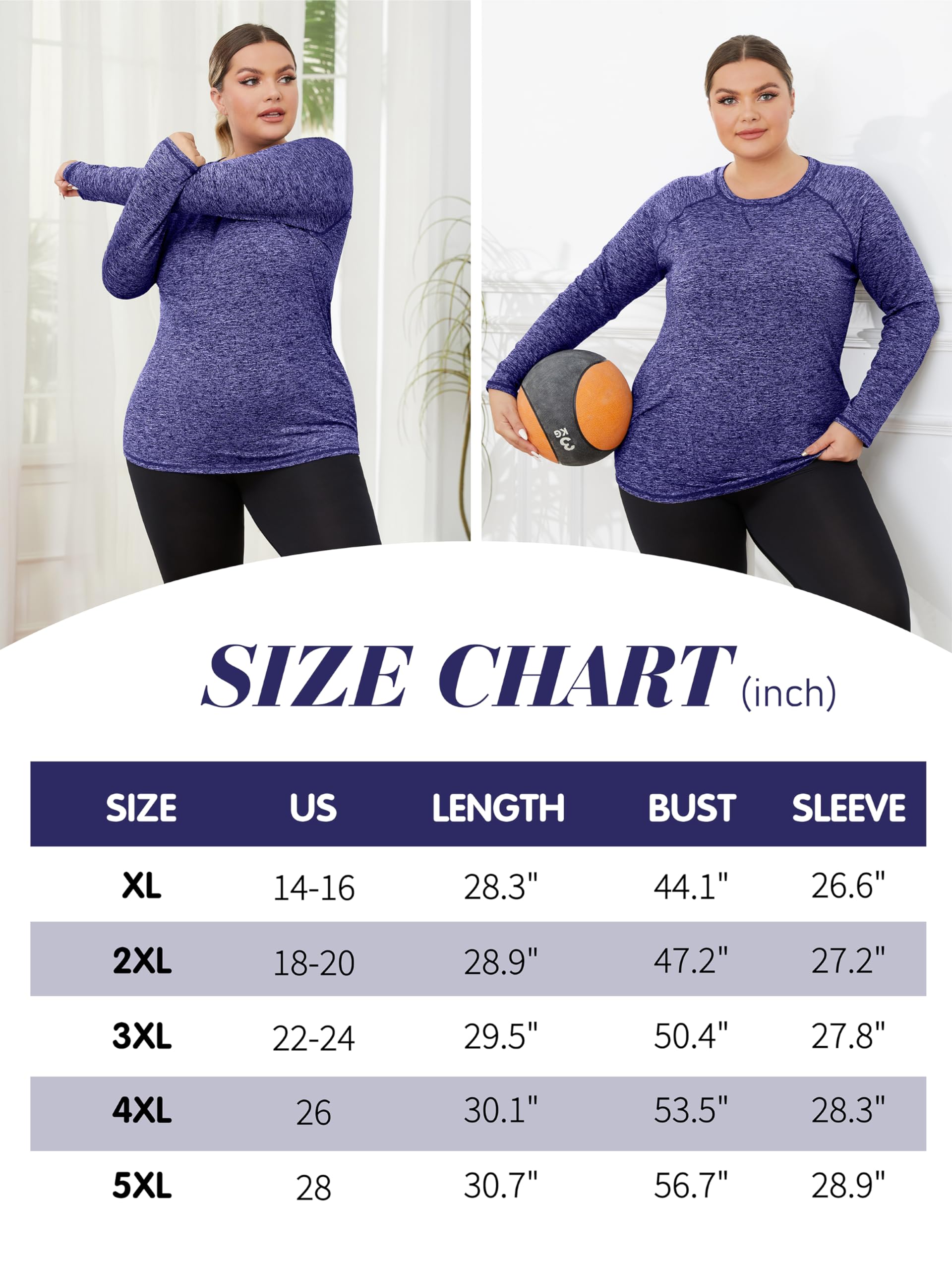 FOREYOND Camiseta térmica de forro polar para mujer, talla grande, manga larga, para correr, atletismo, entrenamiento, ropa interior térmica