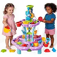 deAO Water Sand Table for Toddlers 3-5 Outdoor Toys 2-Tier Kids Water Table Summer Water Play Table Beach Outside Pool Backyard Toys Party Birthday Gifts for Boys Girls