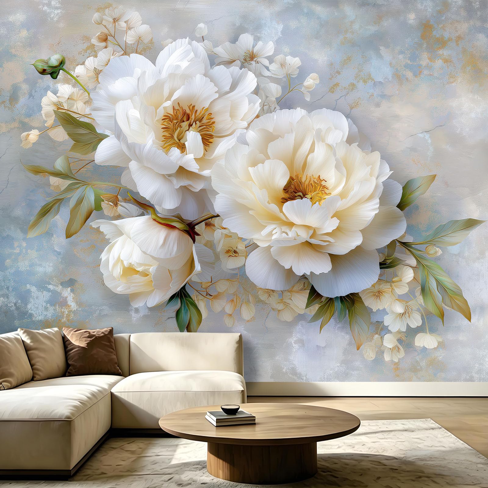 WTD - Papel pintado fotográfico (fieltro, 300 x 210 cm), diseño floral