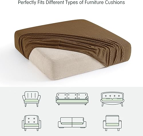 Miniatura 7 de CHUN YI - 3 fundas elásticas de cojín para sofá, funda de asiento de sofá para sillón y sofá biplaza para mascotas con tela jacquard lavable de