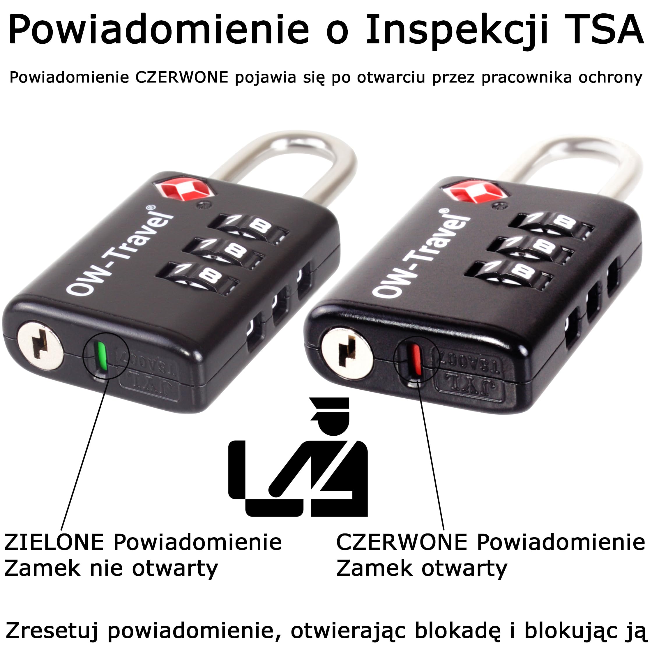 Zatwierdzone przez TSA zamki bagażowe zamki do walizki z otwartym alarmem OW-Travel 3-cyfrowa kłódka bezpieczeństwa, kłódka szyfrowana, zamek z kodem na zamek błyskawiczny, bagaż, torbę, plecak, schowek na siłownię