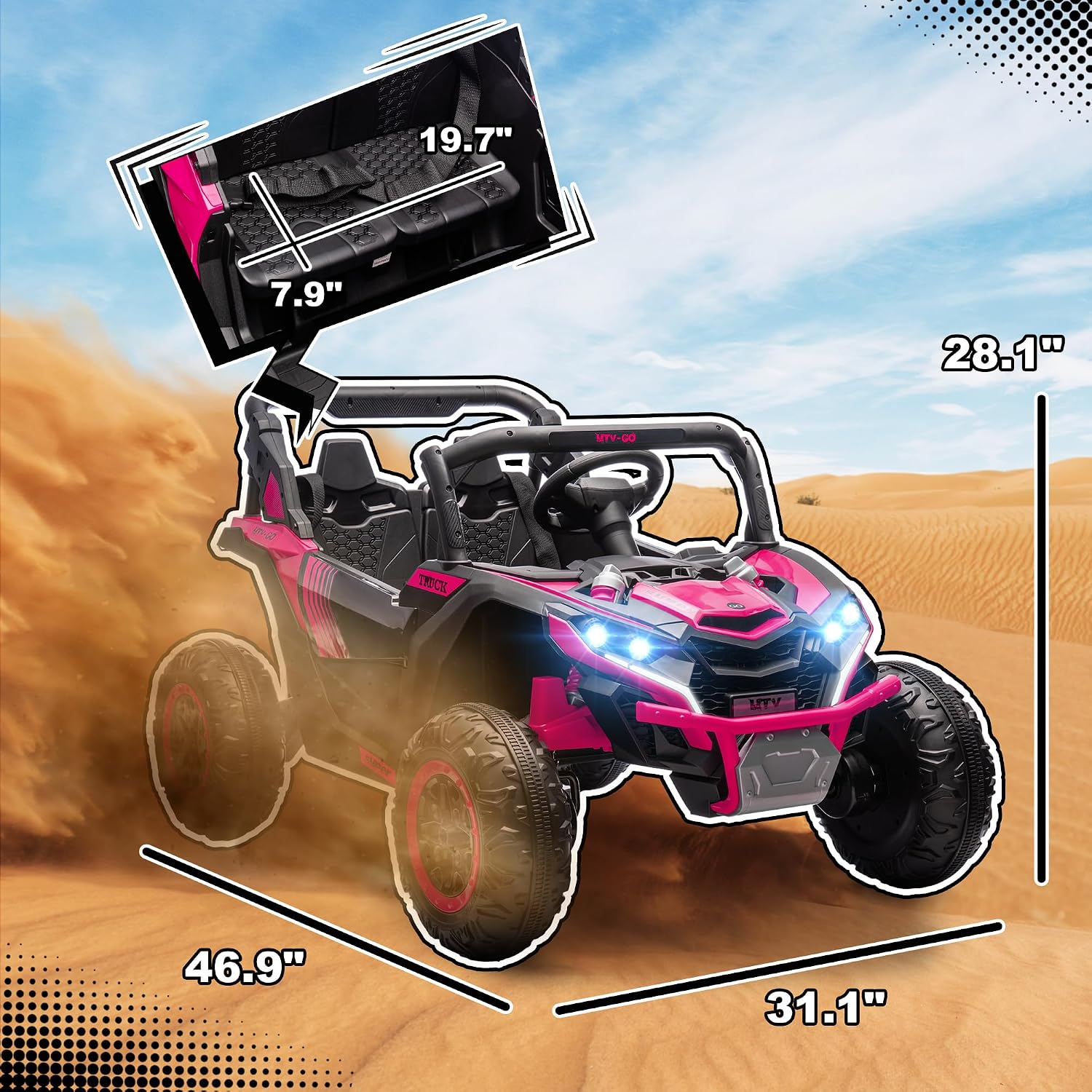 Dimensions diagram of the UTV