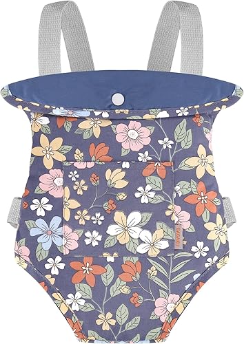 GAGAKU Portabebés para muñecas Reborn Baby Doll Accesorios Portabebés delantero y trasero - Flores azules