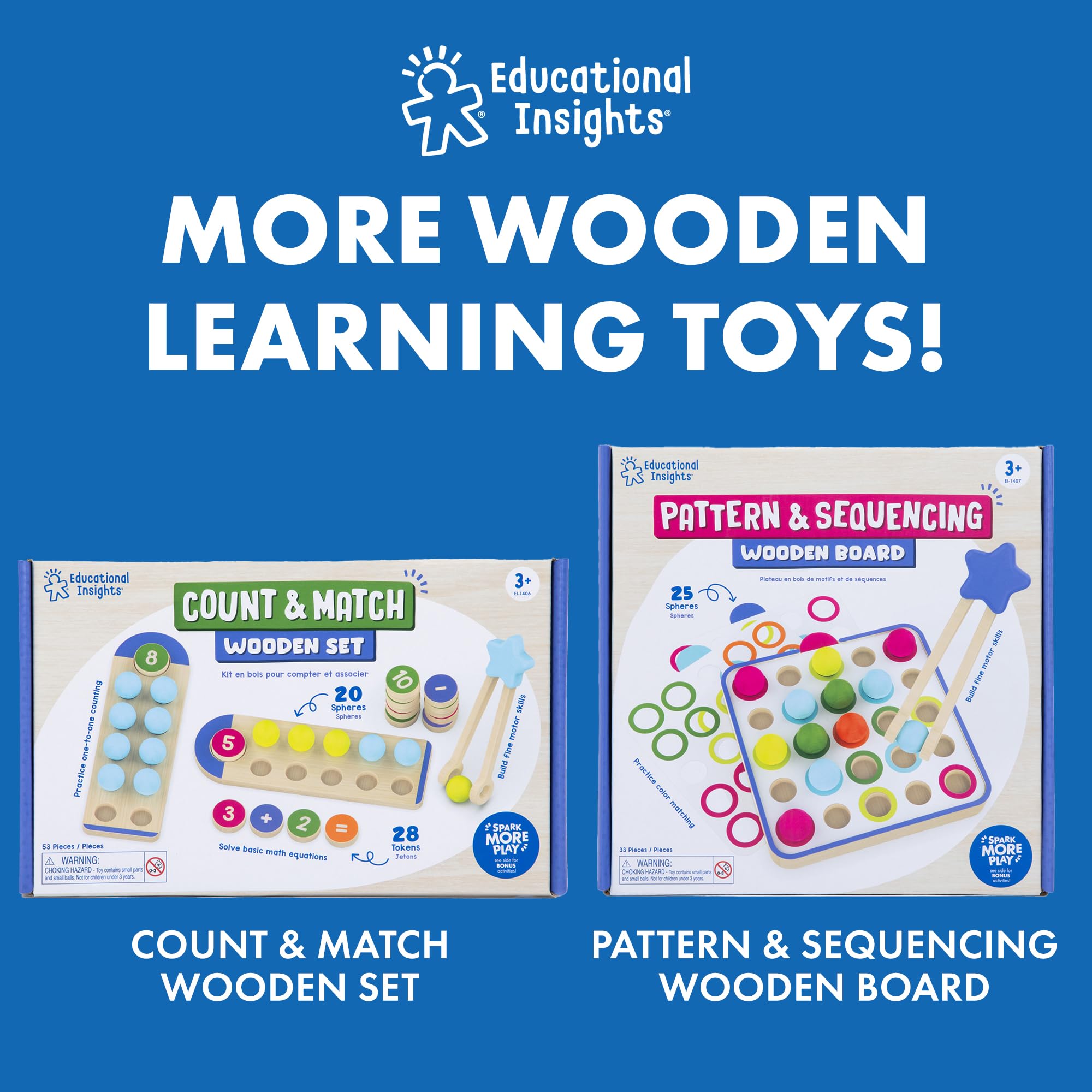 Learning Resources Puzzle en Bois ABC et Phonétiques des Lettres, 26 Jetons, Jouet Montessori, Cadeau 3 4 5 Ans
