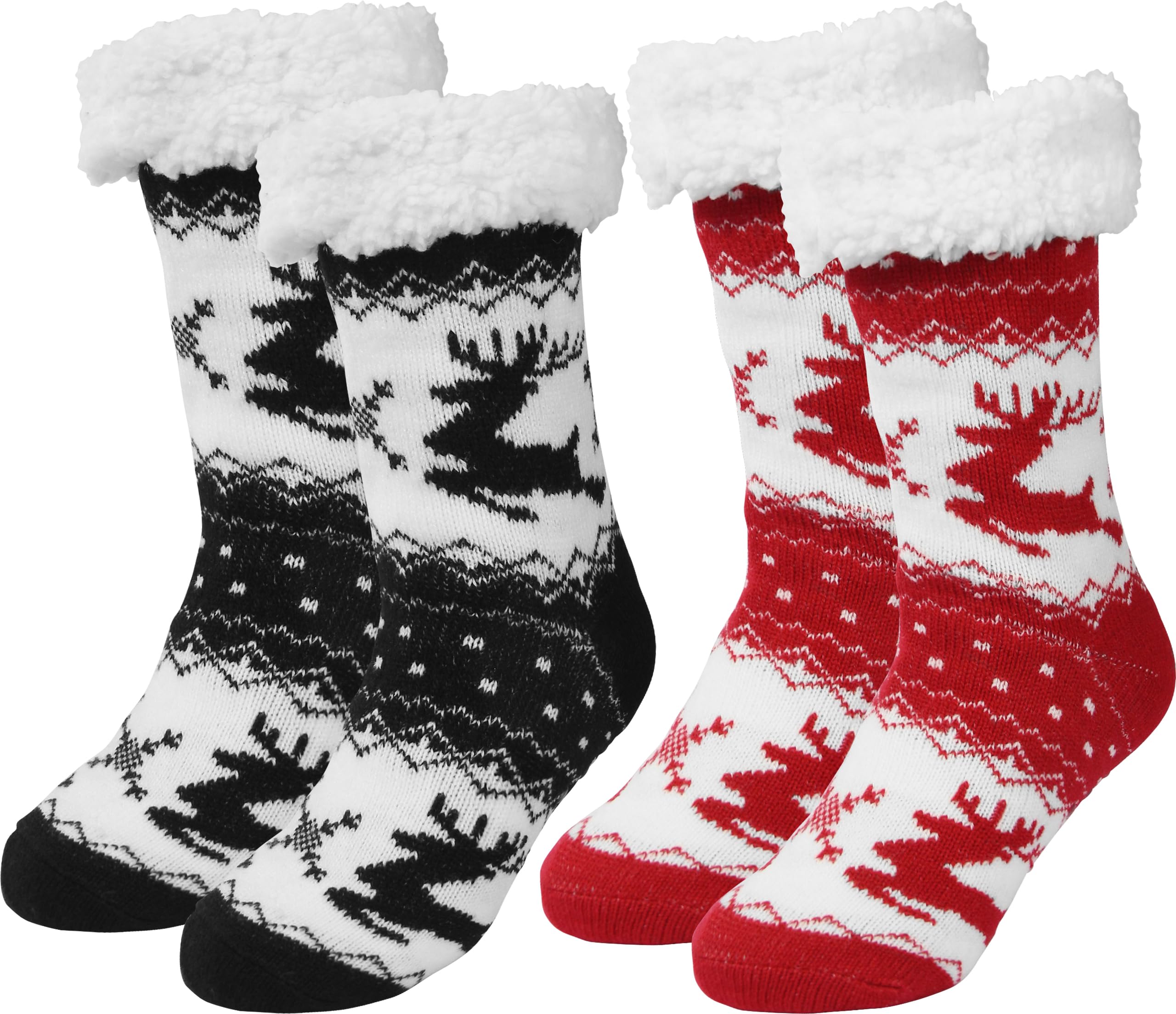 Slipper Socks for Women with Gripper Thick Fuzzy Christmas Gift
