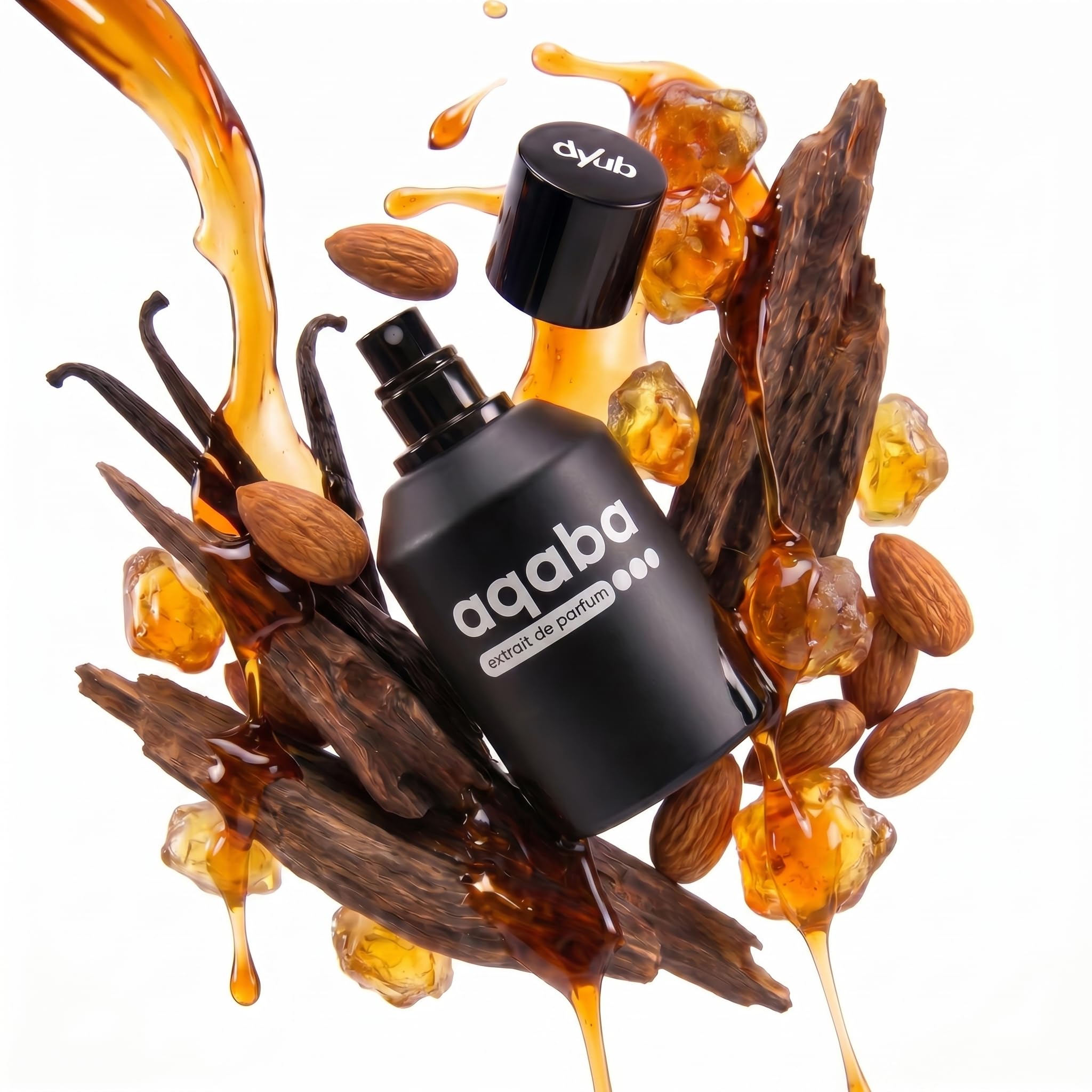 AQABA - Extrait de Parfum Unisex 50 ml – (35% Duftöl) mit Pheromonen - Orientalisch-süßer Duft mit Mandel, Vanille & Honig - bis zu 12h lang anhaltender Duft - Made in Germany