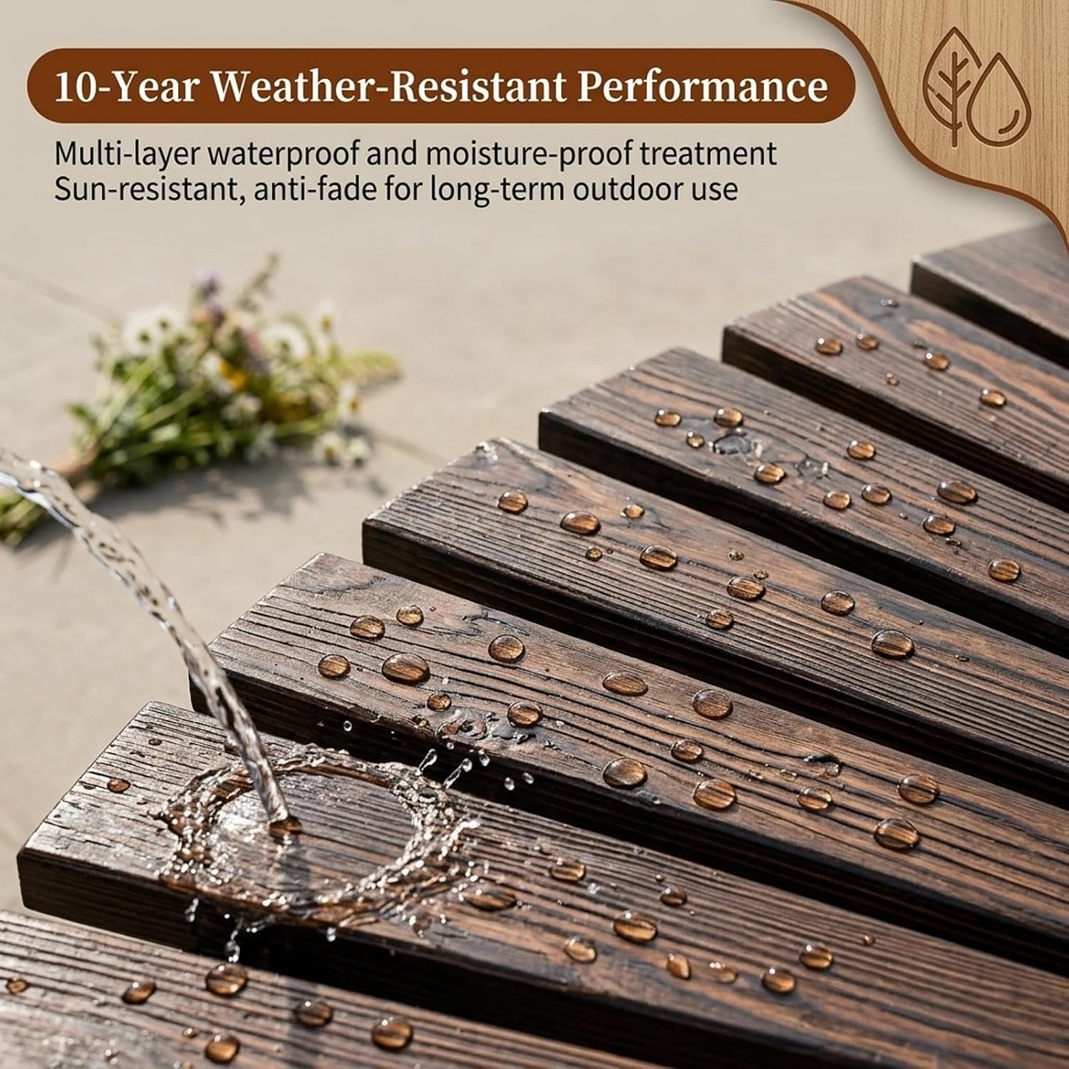 Wood Wrap Around Tree Bench Weatherproof,Semi Circle Garden Bench