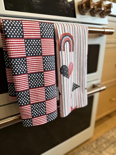 Miniatura 2 de Paquete de 2 toallas de cocina de doble cara, no son tus toallas de cocina ordinarias, de secado rápido, microfibra de tejido gofre, altamente