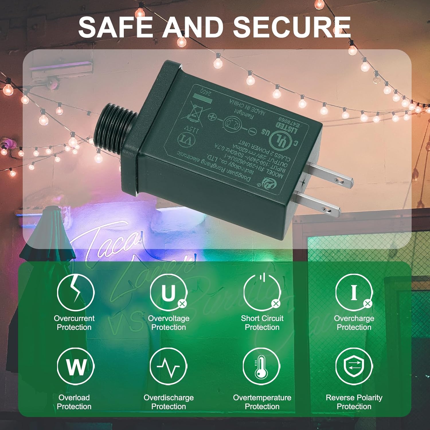 PATIKIL 29V 18W LED Power Supply, 3pcs DC Low Voltage Transformer IP44 LED Driver Replacement Adapter for String Light, Projector Light, Fairy Lights, Green