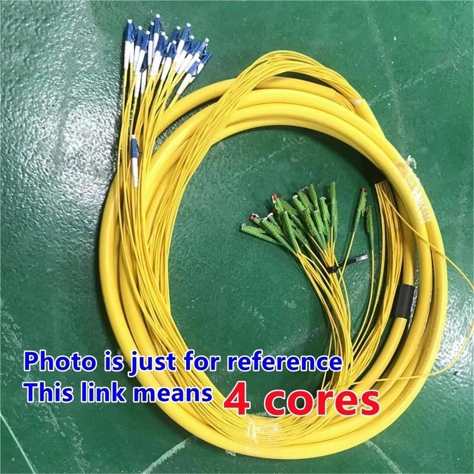 Cordon de raccordement en fibre optique E2000/A à SC/FC/LC/ST à 4 cœurs, longueur 10-100 mètres (10 m, E2000UPC-FC)