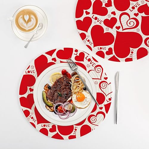 Miniatura 4 de 3 Pcs High Heat Trivet for Hot Pots and Pans 15in Cotton Thread Weave Hot Bowl Holder for Cooking Pot Plate Holder Heart Happy Valentine's Day