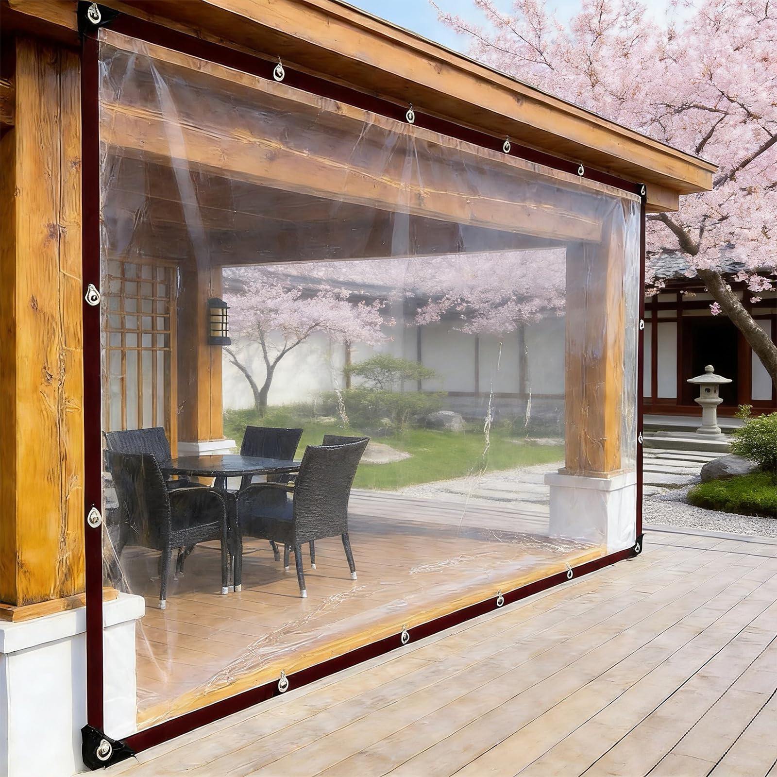 Lona impermeable para exterior de terraza toldo de PVC para proteger muebles de jardín 1