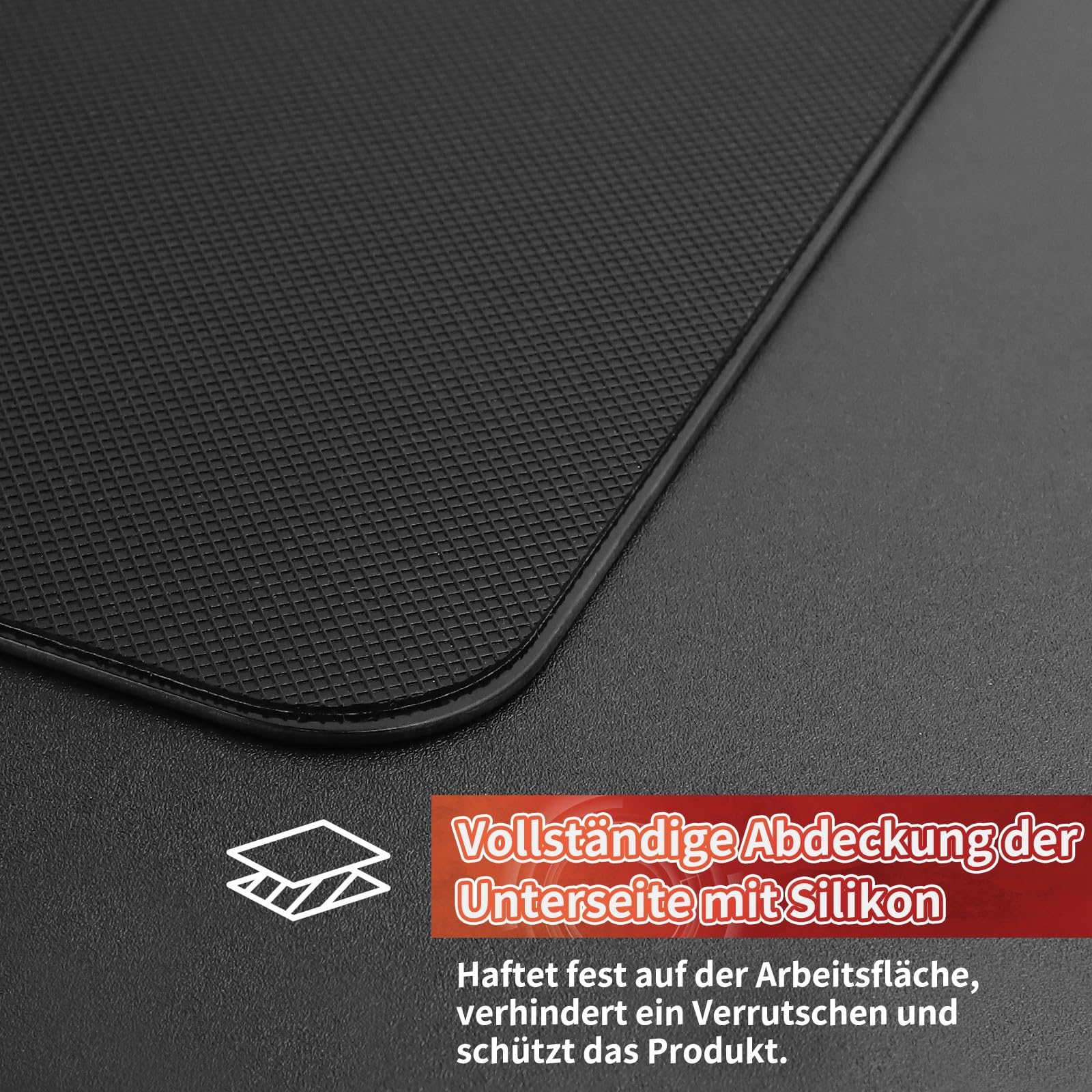 SIROOLAC 2.0 Gaming-Mauspad aus gehärtetem Glas,Für FPS-Spiele,Volldeckende Grundierung,Ätzverfahren,1,6 mm dünne Glasschicht,Neues Schießerlebnis(Schwarz,300mm*350mm)