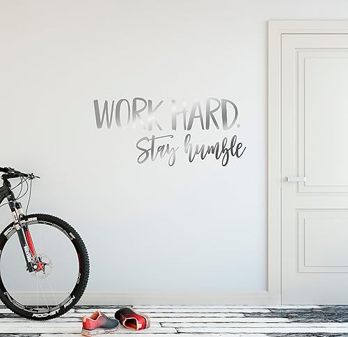 Miniatura 4 de 24"x10" trabajar duro permanecer humilde Workout éxito lente pensamiento positivo Reto Deportes Fitness ejercicio tren pared calcomanía arte mural