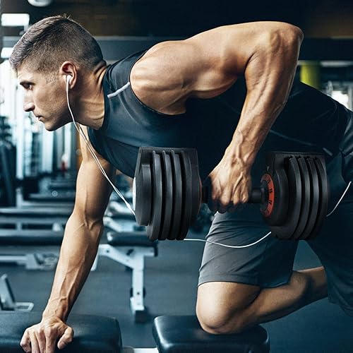 Miniatura 6 de 2555 lbs Pair Adjustable Dumbbell, Fast Adjust Dumbbell Weight for Exercises Pair Dumbbells for Men and Women in Home Gym Workout Equipment,