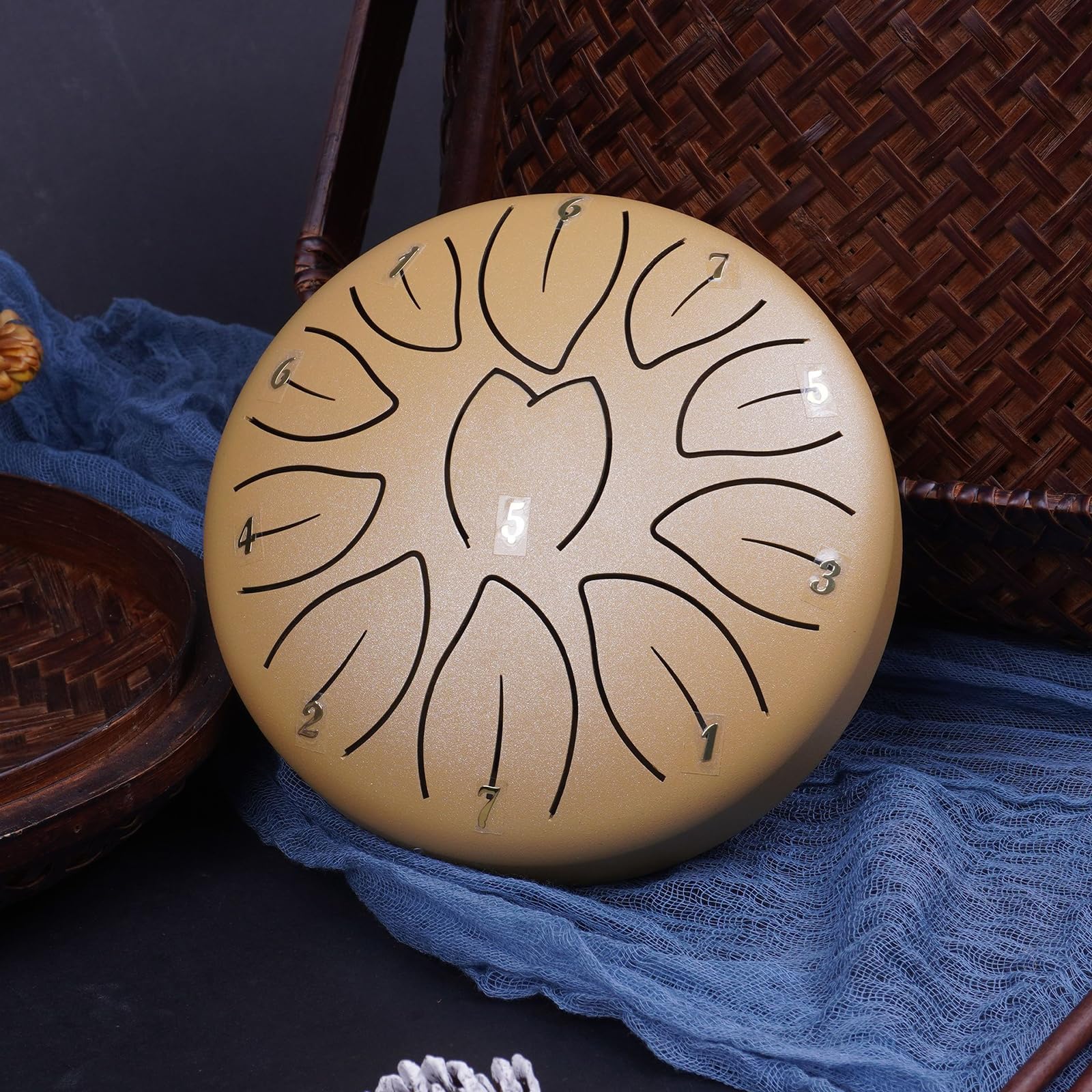 Tambor de lengua de acero 11 notas Handpans Acero carbono Sonido claro y nítido Instrumento de percusiones etéreas Handpans de metal Regalo musical para niños