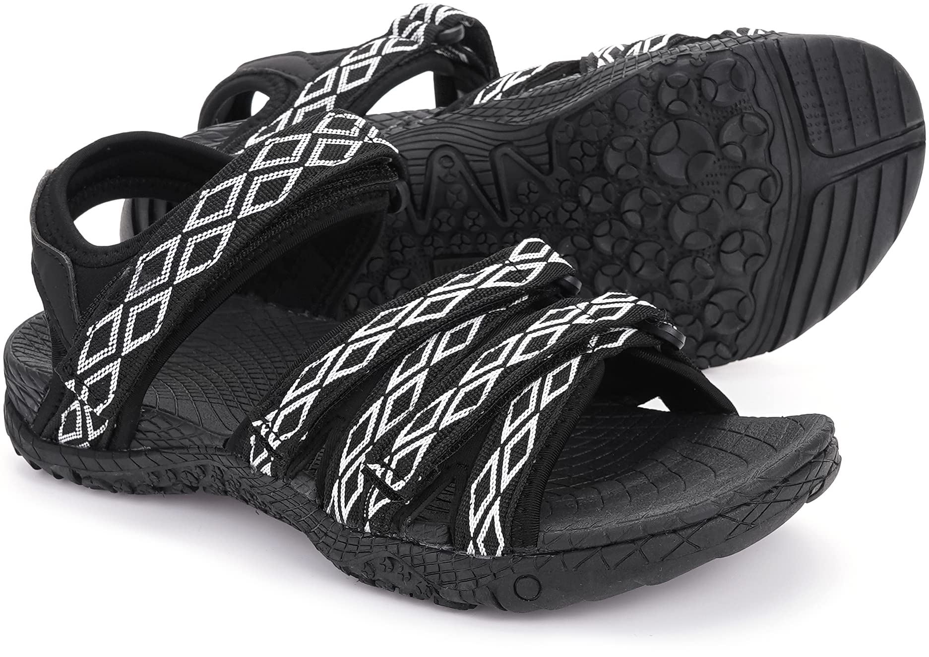 Sponsored Ad - WHITIN Women’s Hiking Sandals with Arch Support | Adjustable Hook and Loop Straps | Durable Sport Sandals f...