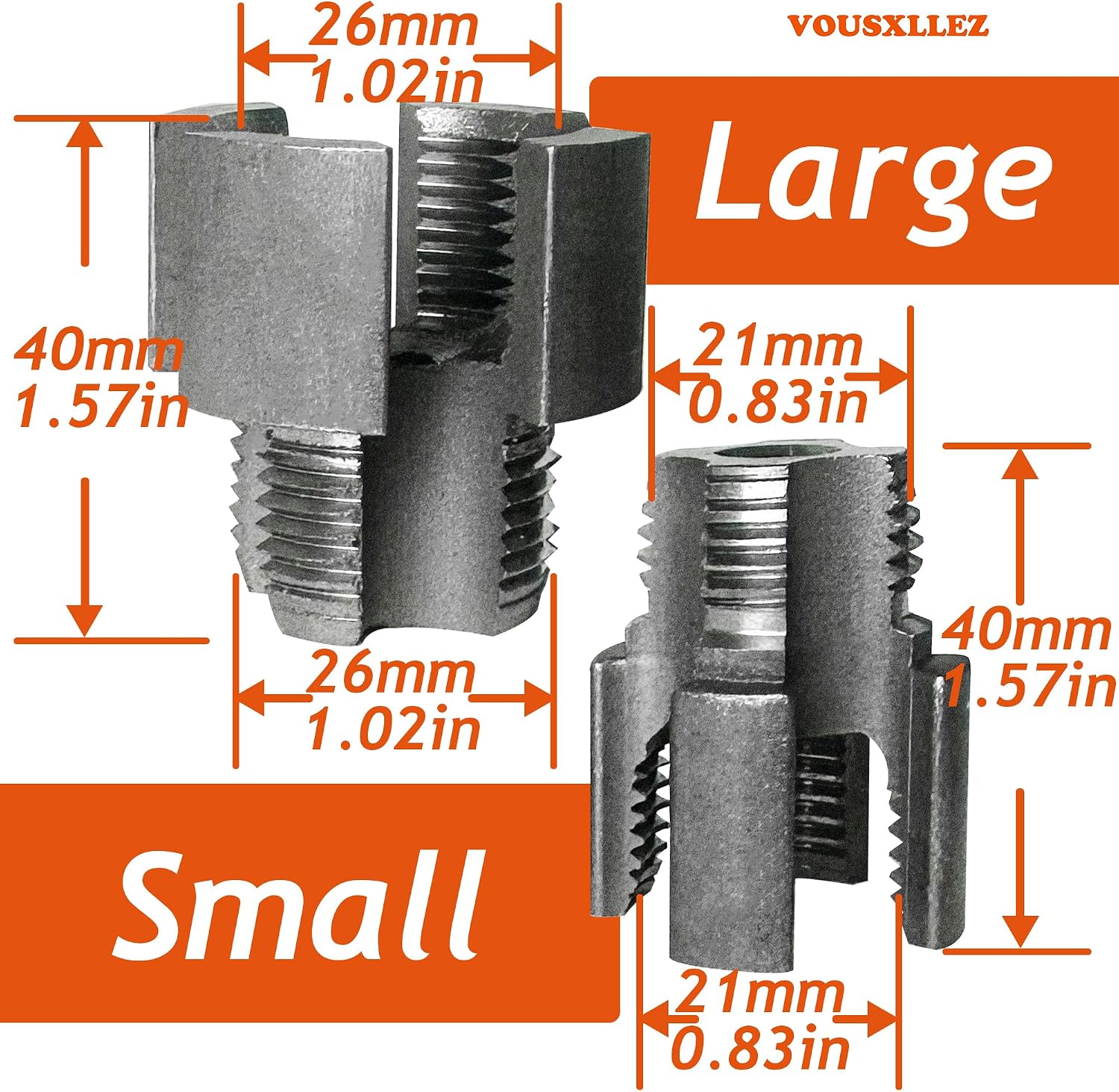 Pipe Thread Cutting Tool Integrated Internal and External,Pipe Threading Tool, Pvc Pipe Threader for 1/2'' 3/4'' 1'' Dies, Electric Drill Compatible Threading Tool (2PCS)