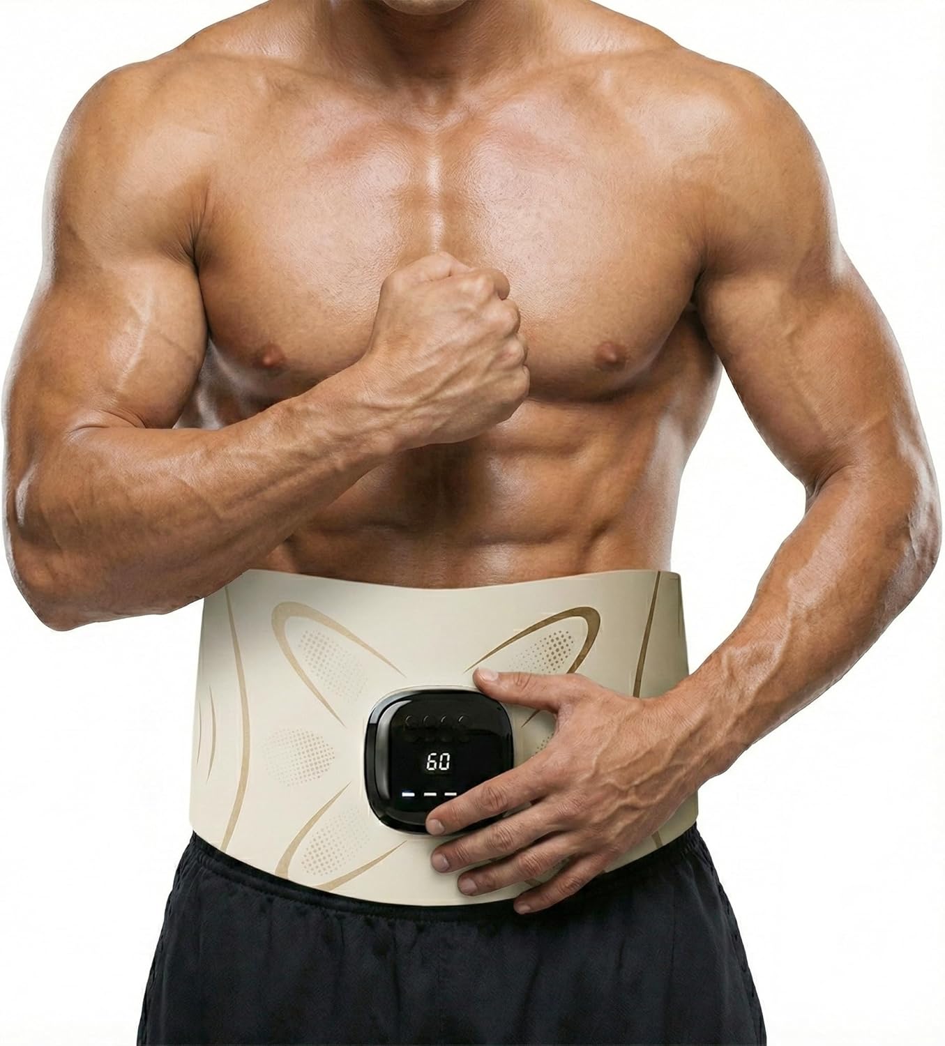 Abs Stimulator with Heating, Adjustable Intensity & Temp Levels, Ab Stimulator Muscle Toner and Sculpting Trainer with Silver Ion Coating for Abs and Lower Back Relaxation