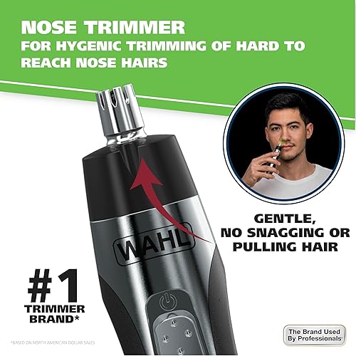 Miniatura 3 de Wahl Recortadora de orejas iluminada alimentada por litio nariz y cejas  Recortadora personal sin dolor para cejas y vello facial  Modelo 5546-400