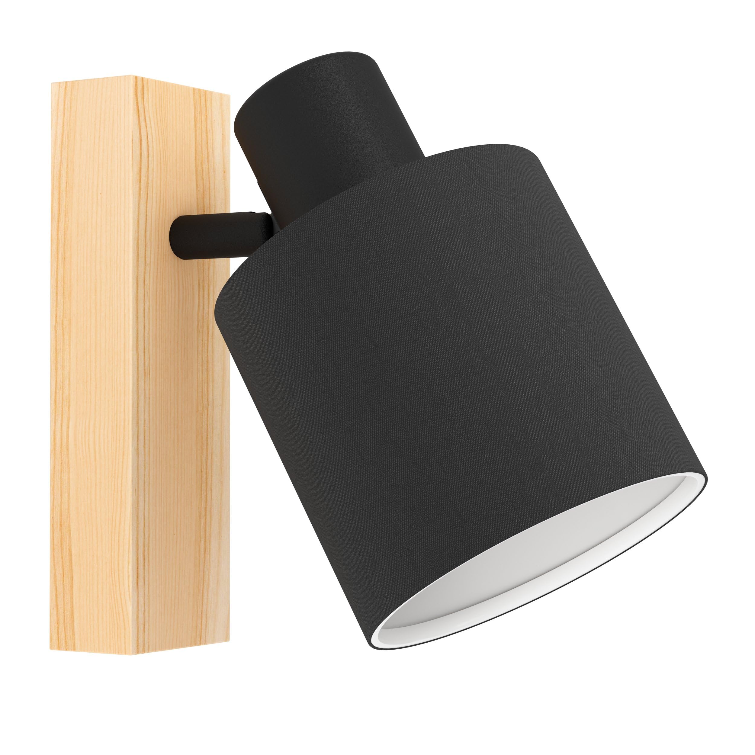 Applique, Applique, Abat-jour, Veilleuse, Lampe De Chambre, Lampe De Salon, Lampe De Couloir, Abat-jour En Tissu Noir Et Doré, 1x Douille E14, HxL 26x19cm