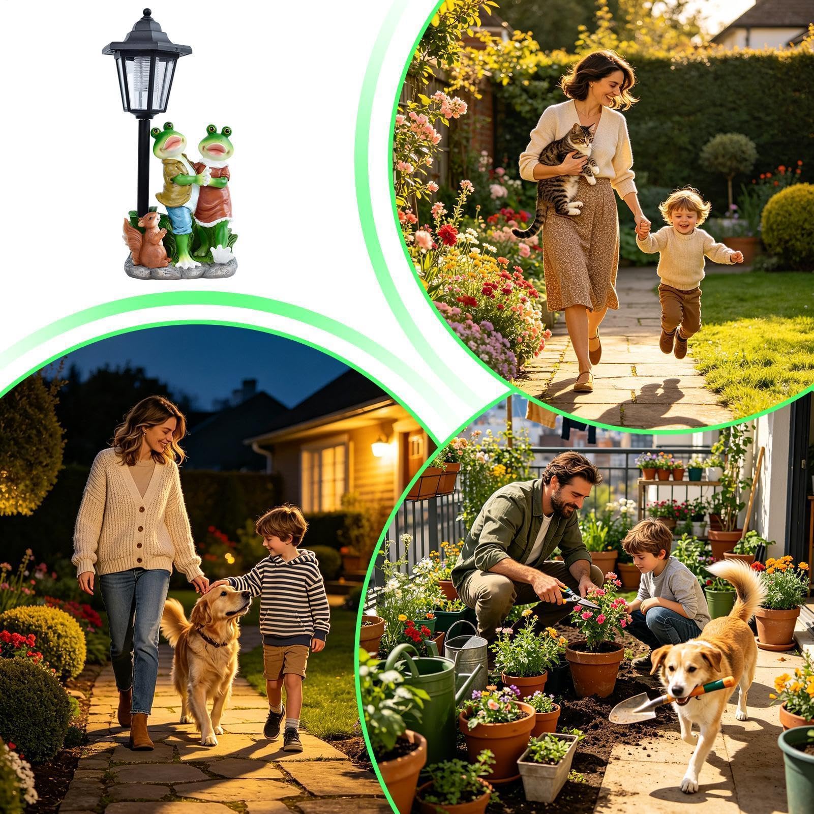 Estatua De Jardín Con Luz Solar Figura Iluminada Impermeable Encendido Y | Estatuas De Exterior Con Linterna Solar Para Balcón, Porche, Patio, Jardín, Pasillo, Patio Trasero,