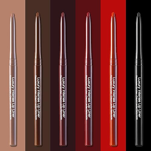 Vista 4 de KISS NEW YORK Delineador de labios profesional, delineador de labios intenso de lujo de larga duración, cremoso retráctil, fácil de usar, lápiz