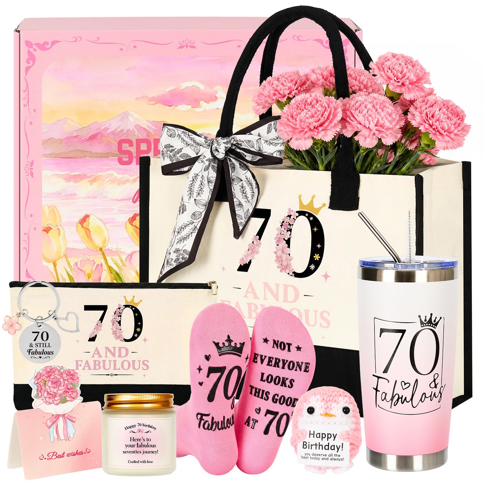 Chovbe 70th Birthday Gifts for Women, Self Care Gift Box