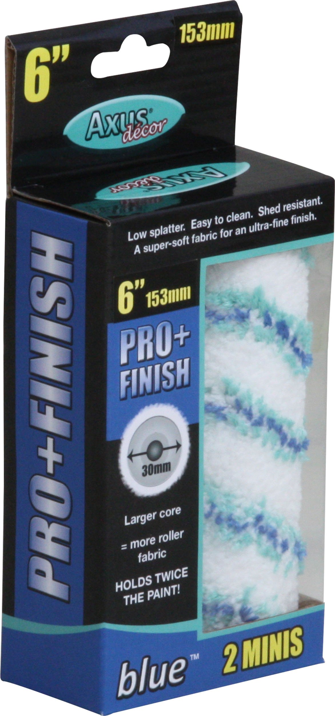 Axus Décor AXU/RB6L2 Medium Pro-Finish Plus Roller Pile - Blue(Pack of 2)