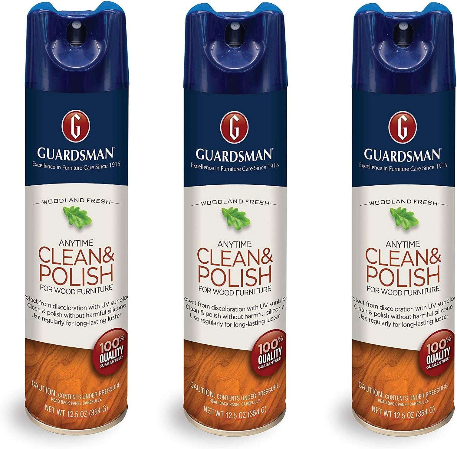 Guardsman Clean & Polish For Wood Furniture - Woodland Fresh - 12.5 oz - Silicone Free, UV Protection (3)