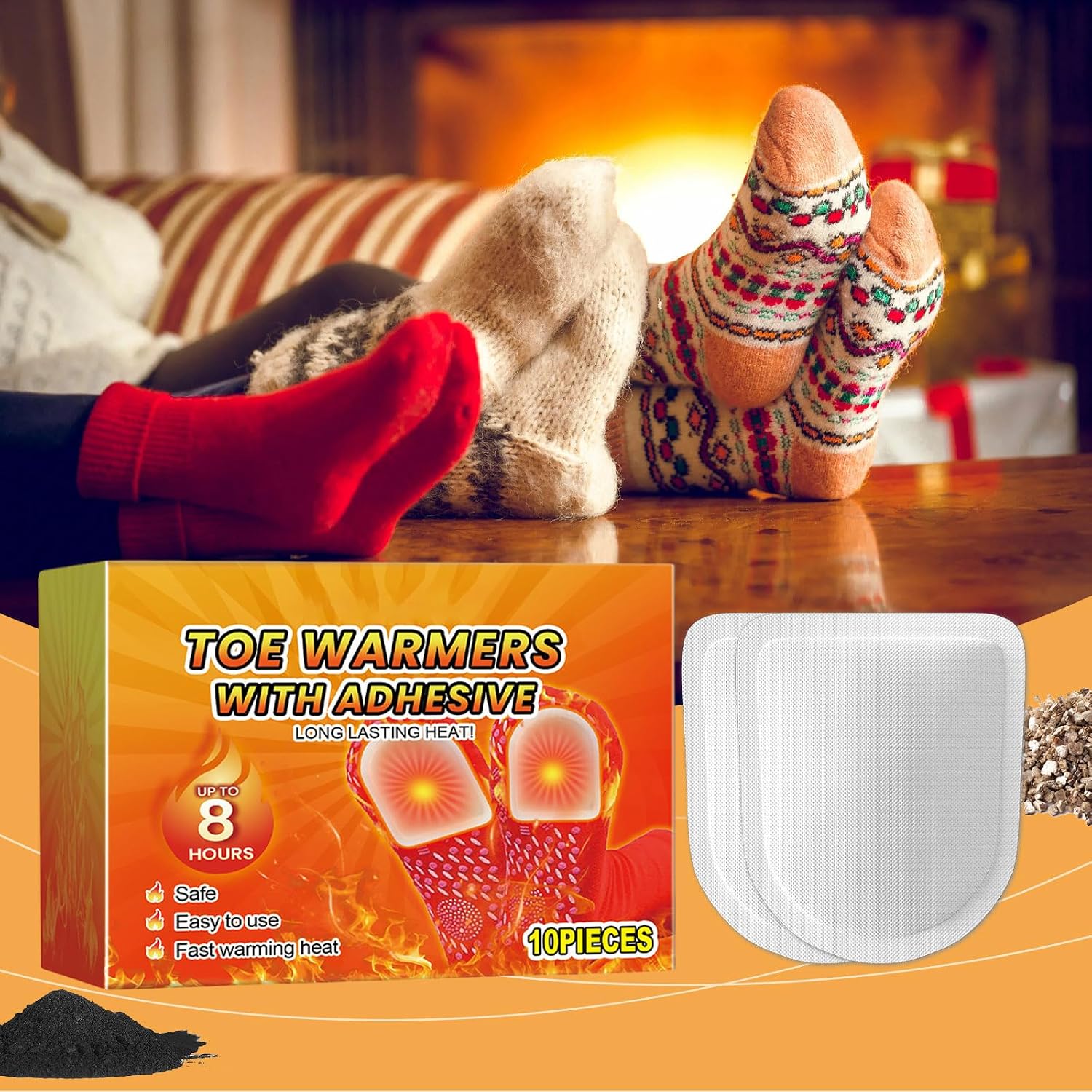 Toe Warmer Pad for Cold Feet Relief 8Hour Heat Thin and Comfortable Toe Warmers Heat Pad 10PCS Bag