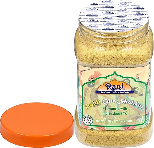 Miniatura 161 de Rani Masala Gur (Jaggery) Azúcar de caña sin refinar indio sin refinar, 17.5 oz (1.1 libras) tarro de PET de 17.64 oz ~ Apto para gluten Vegano